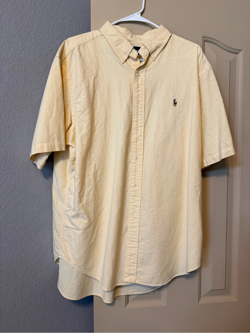 Ralph Lauren Short-Sleeve Button-Down Shirt in Light Yellow